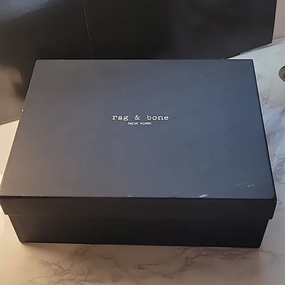 RAG & BONE BEHA LEATHER BOOT - BLACK /WHITE MULTI SIZE 10